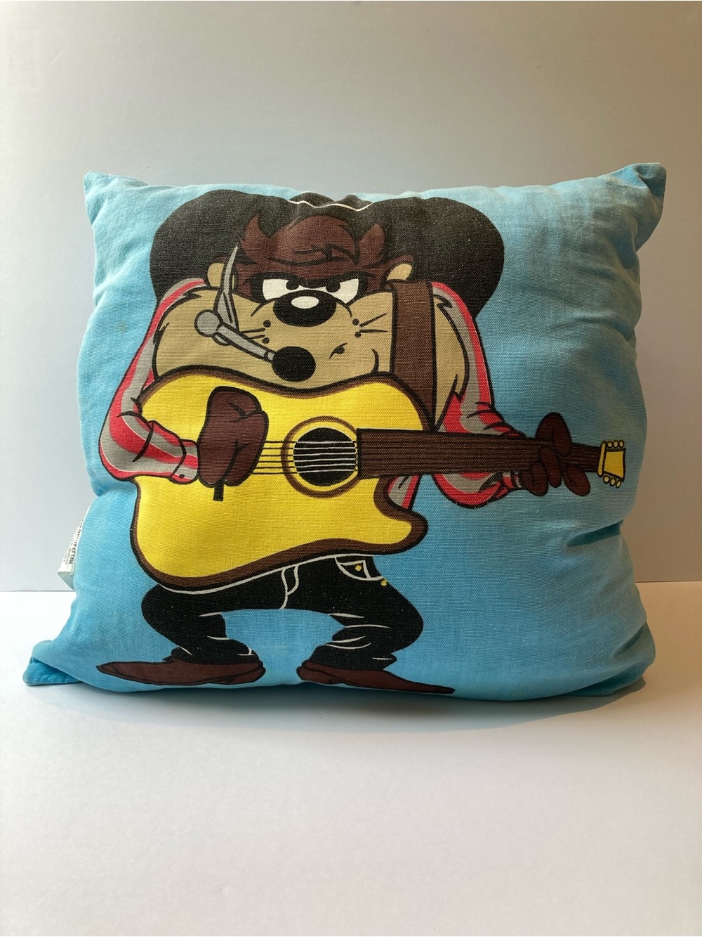 VTG 90's Taz Garth Brooks Throw Pillow Warner Bros Looney Tunes Tasmanian Devil